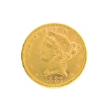Extremely Rare 1887-S $5 U.S. Liberty Head Gold Coin - Great Investment
