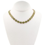 APP: 15.9k *Silver 63.83ctw Peridot and 4.88ctw White Topaz Silver Necklace (Vault_R8_24298)