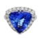 APP: 17.1k *5.26ct DARK Tanzanite and 0.77ctw Diamond Platinum Ring (GIA CERTIFIED) (Vault_R7_5183)