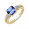 APP: 5.2k 14 KT Yellow Gold, 1.75CT Cushion Cut Tanzanite & Diamond Ring