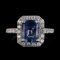 APP: 9.1k *3.06ct Tanzanite and 0.76ctw Diamond 18KT White Gold Ring (Vault_R7_23579)