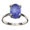 APP: 1k Fine Jewelry Designer Sebastian 3.75CT Oval Cut Cabochon Tanzanite and Sterling Silver Ring
