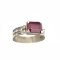 APP: 3.2k Fine Jewelry Designer Sebastian 2.22CT Emerald Cut Ruby and Sterling Silver Ring