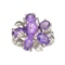 APP: 0.5k Fine Jewelry Designer Sebastian, 2.10CT Oval Cut Amethyst And Sterling Silver Cluster Ring