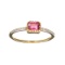 14 KT Gold 0.58CT Rectangular Cut Pink Tourmaline and 0.05CT Round Brilliant Cut Diamond Ring