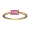 14 KT Gold 0.42CT Rectangular Cut Pink Tourmaline and 0.06CT Round Brilliant Cut Diamond Ring