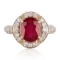 APP: 5.1k *3.78ct Ruby and 0.85ctw Diamond 14K Yellow Gold Ring (Vault_R7_23738)