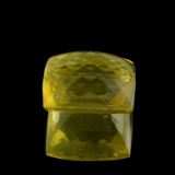 APP: 7.5k 75.30CT Cushion Cut Checkerboard Golden Citrine Quartz Gemstone