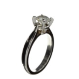 APP: 6.3k 14 kt. White Gold, 1.05CT Round Cut Diamond Ring