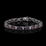 APP: 1.3k *Silver 18.60ctw Oval Mystic Quartz and 1.60ctw Topaz Bracelet (Vault_R8_44443)