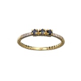 APP: 0.6k Fine Jewelry 14 KT Gold, 0.23CT Blue Sapphire And Diamond Ring