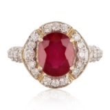 APP: 5.1k *3.78ct Ruby and 0.85ctw Diamond 14K Yellow Gold Ring (Vault_R7_23738)