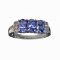 APP: 1.4k Fine Jewelry 1.11CT Tanzanite And Colorless Quartz Platinum Over Sterling Silver Ring