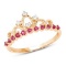 *Fine Jewelry 14 KT Gold, 1.98CT Ruby Round And White Round Diamond Ring (Q-R20596RWD-14KY)