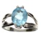 APP: 0.6k Fine Jewelry Designer Sebastian 5.20CT Oval Cut Blue Topaz and Sterling Silver Ring