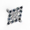 Fine Jewelry Designer Sebastian 0.60CT Blue Sapphire And Topaz  Platinum Over Sterling Silver Ring