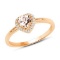 *Fine Jewelry 14 KT Gold, 2.04CT Morganite Heart Shape And White Diamond Ring (Q-R20608MGWD-14KY)