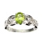 APP: 0.7k Fine Jewelry 0.85CT Oval Cut Green Peridot And Platinum Over Sterling Silver Ring