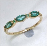 *Fine Jewelry 14K Gold, 1.50CT Zambian Emerald And White Round Diamond Ring (Q-R19199ZEWD-14KY)