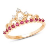 *Fine Jewelry 14 KT Gold, 1.98CT Ruby Round And White Round Diamond Ring (Q-R20596RWD-14KY)