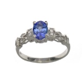 APP: 1.5k Fine Jewelry 14 KT White Gold, 1.01CT Tanzanite And White Sapphire Ring