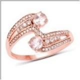 *Fine Jewelry 14K Rose Gold, 2.84CT Morganite And White Round Diamond Ring (Q-R20315MGWD-14KR)