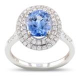 APP: 12.7k *2.82ct Blue Sapphire and 0.55ctw Diamond Platinum Ring (GIA CERTIFIED) (Vault_R7_21703)