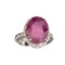 Fine Jewelry Designer Sebastian 10.18CT Oval Cut Ruby And Platinum Over Sterling Silver Ring