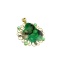 Fine Jewelry 14 KT Gold, 17.80CT Rare Natural Form Green Beryl Columbian Emerald And Diamond Pendant