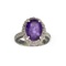 APP: 0.6k Fine Jewelry 5.47CT Oval Cut Purple Amethyst And Sterling Silver Ring