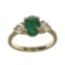 APP: 1.1k Fine Jewelry Designer Sebastian 14 KT Gold, 1.62CT Green Emerald And White Sapphire Ring