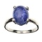 APP: 1k Fine Jewelry Designer Sebastian 3.75CT Oval Cut Cabochon Tanzanite and Sterling Silver Ring