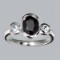 Fine Jewelry Designer Sebastian 1.25CT Blue Sapphire And Topaz  Platinum Over Sterling Silver Ring
