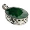 Fine Jewelry Designer Sebastian 32.80CT Oval Cut Green Beryl Emerald and Sterling Silver Pendant
