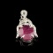 APP: 1.1k Fine Jewelry 4.15CT Ruby And Colorless Topaz Platinum Over Sterling Silver Pendant
