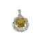 APP: 0.8k Fine Jewelry 2.50CT Oval Cut Citrine/White Sapphire And Sterling Silver Pendant