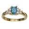 APP: 1k 14 kt. Gold, 0.90CT Rectangular Cut Blue Topaz And White Sapphire Ring