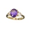 APP: 0.9k Fine Jewelry Designer Sebastian 14 KT Gold, 2.26CT Purple Amethyst And White Sapphire Ring