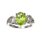 APP: 1k Fine Jewelry 2.16CT Green Peridot And Colorless Topaz Platinum Over Sterling Silver Ring