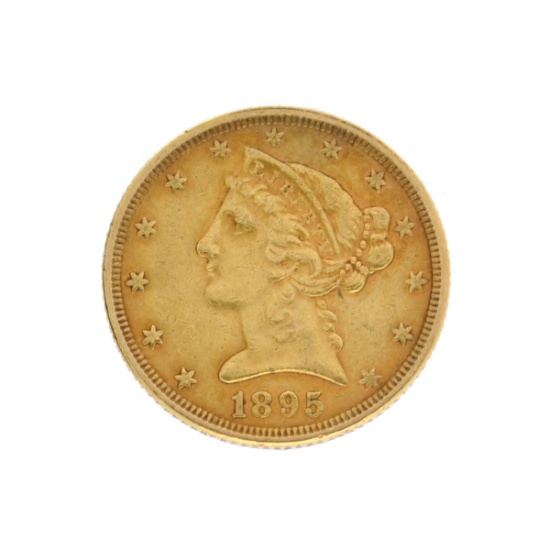 Extremely Rare 1895 $5 U.S. Liberty Head Gold Coin