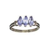 APP: 0.9k Fine Jewelry 0.40CT Marquise Cut Tanzanite And Sterling Silver Ring