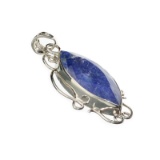 APP: 3.4k Fine Jewelry 36.72CT Marquise Cut Violet Blue Iolite And Sterling Silver Pendant