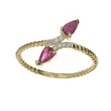 APP: 0.8k Fine Jewelry 14 KT Gold, 0.53CT Ruby And Diamond Ring