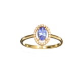 APP: 1.4k Fine Jewelry Designer Sebastian 14 KT Gold, 0.61CT Tanzanite And Diamond Ring
