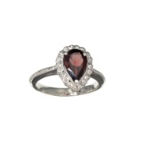 APP: 0.3k Fine Jewelry 2.27CT Pear Cut Red Almandite Garnet And Sterling Silver Ring