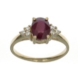 APP: 1.1k Fine Jewelry Designer Sebastian 14 KT Gold, 1.63CT Red Ruby And White Sapphire Ring