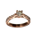 APP: 6.8k Fine Jewelry 14 kt. Rose Gold, 0.87CT Round Cut Diamond Ring