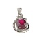 APP: 0.9k Fine Jewelry 2.75CT Ruby And Colorless Topaz Sterling Silver Pendant