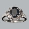 Fine Jewelry Designer Sebastian 2.35CT Blue Sapphire And Topaz  Platinum Over Sterling Silver Ring