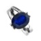 APP: 0.7k Fine Jewelry Designer Sebastian 4.25CT Oval Cut Blue Sapphire and Sterling Silver Ring
